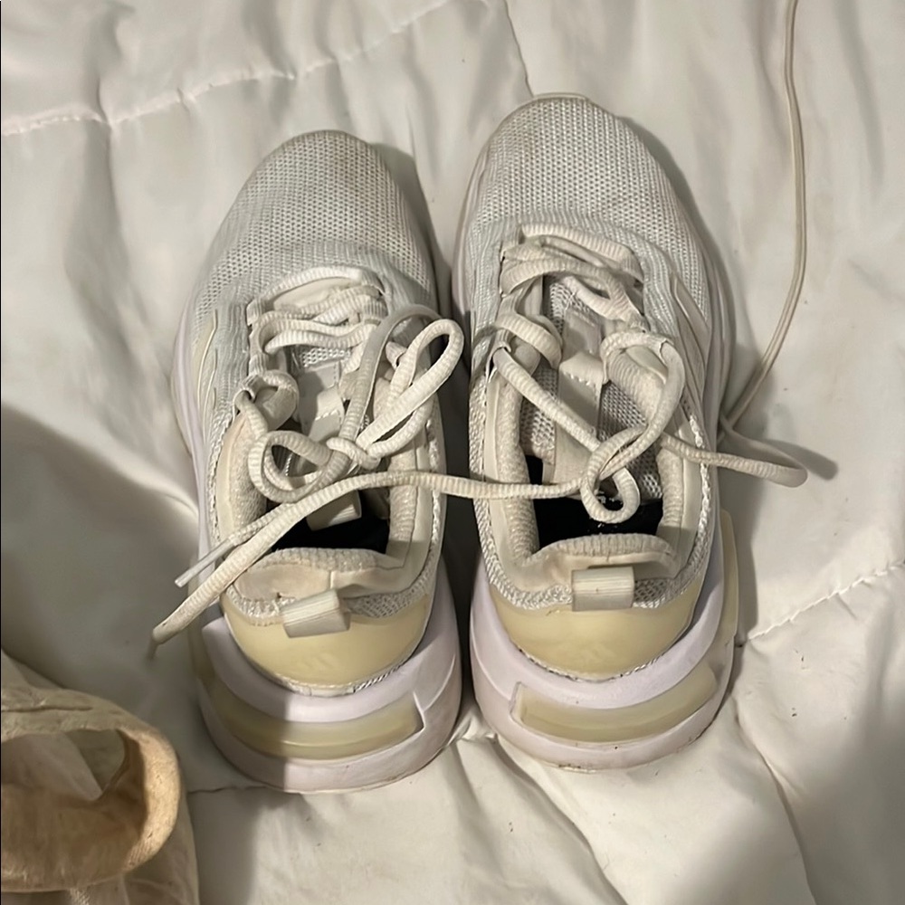 White and Cream Athletic Sneakers